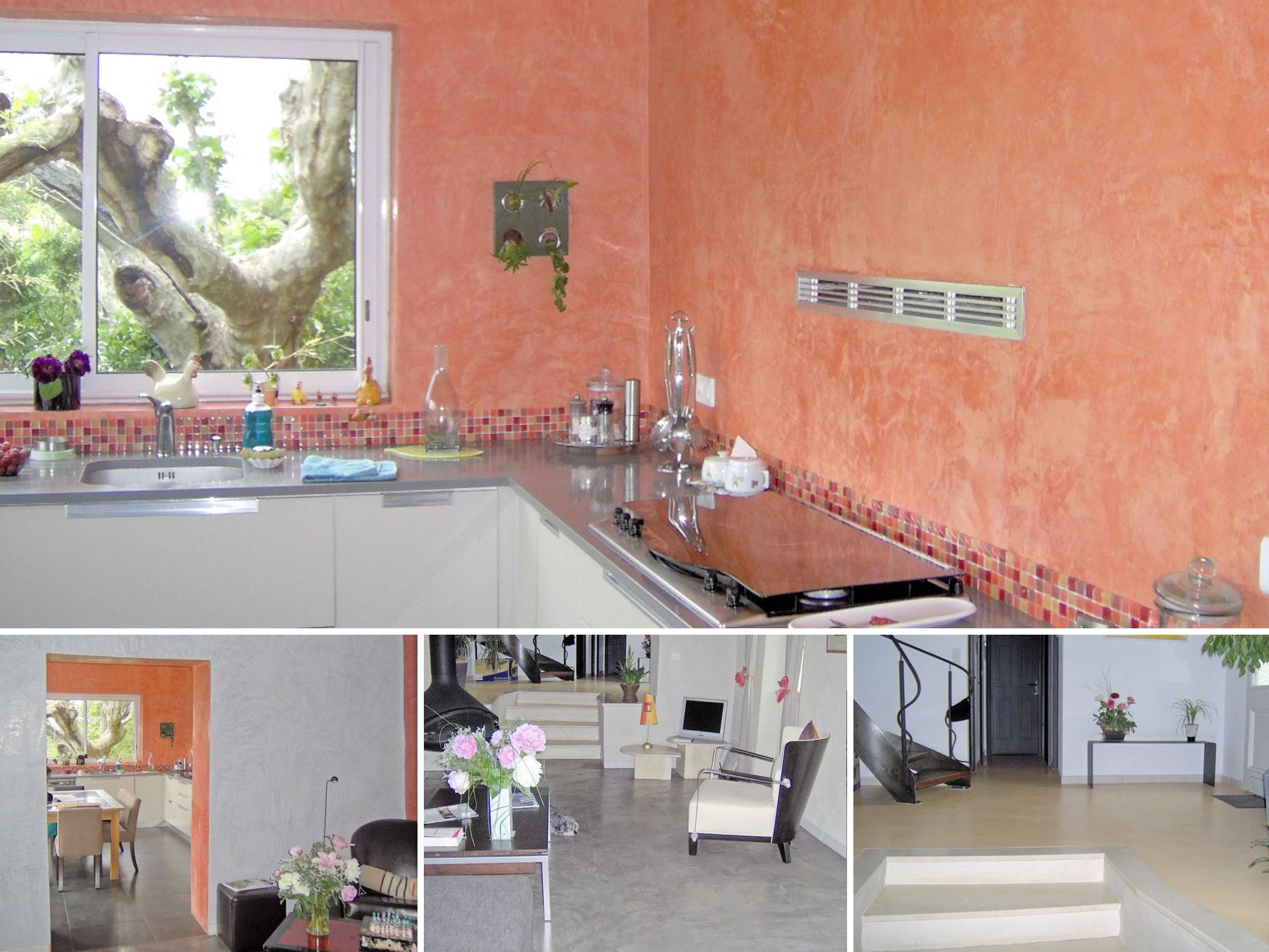 Villa à Aix-en-Provence : Stucs Marmorino de différentes couleurs