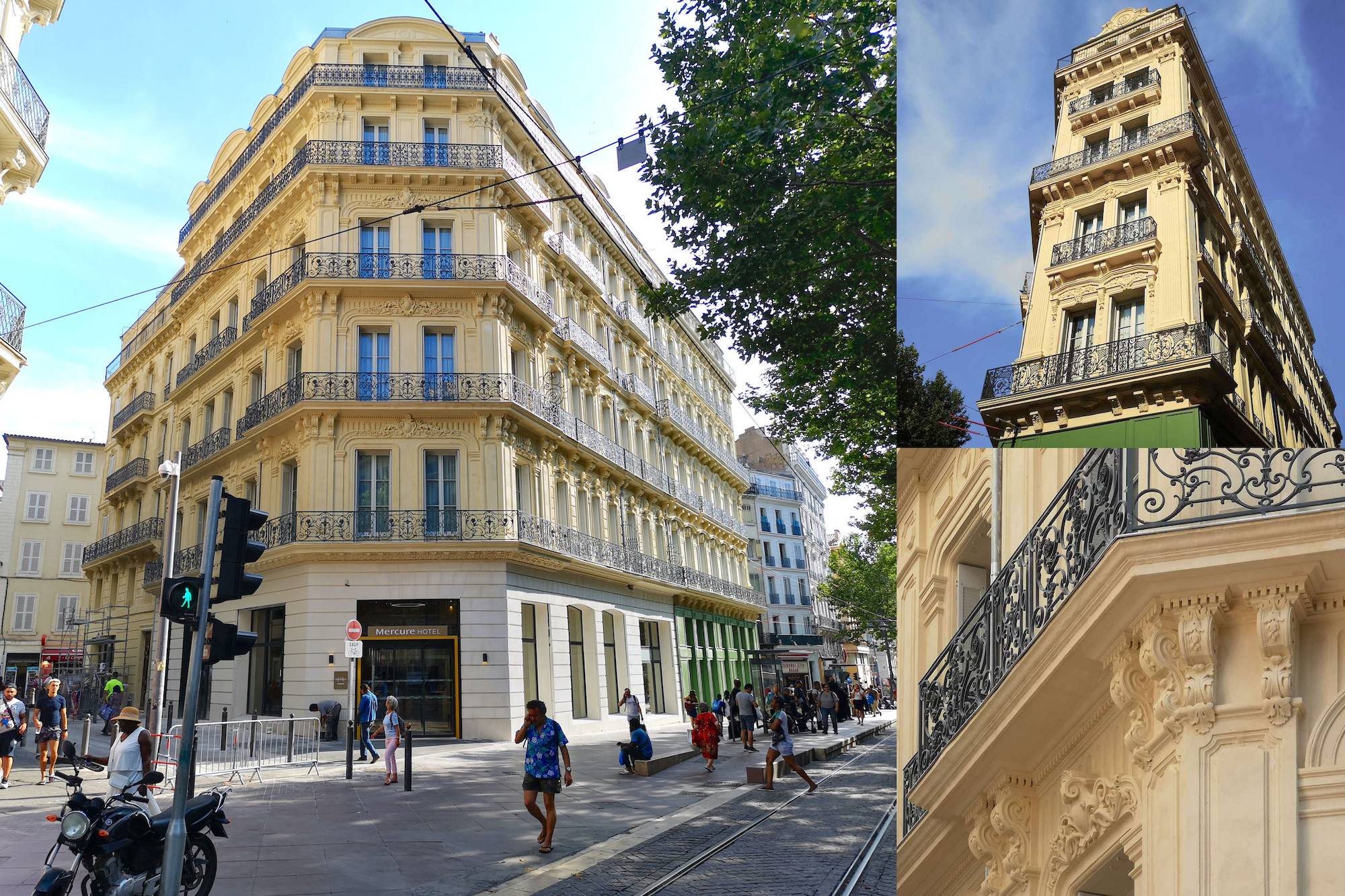 Réhabilitation de l'Îlot des Feuillants devenu l'Hôtel Mercure sur la Canebière à Marseille (13001), façades et modénatures en pierre de taille - Architectes : TANGRAM ARCHITECTES