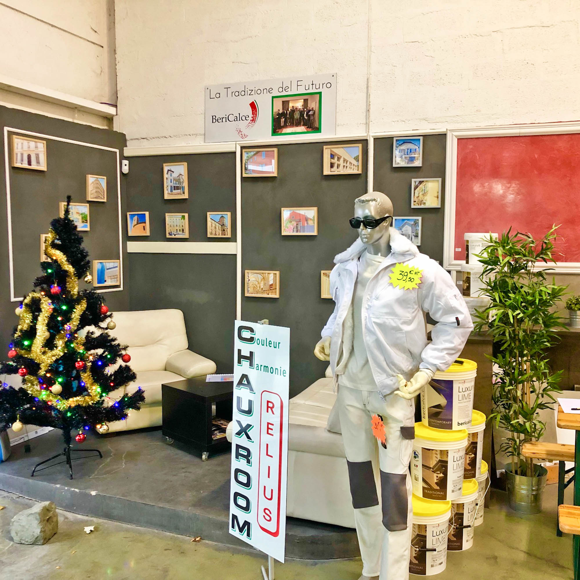 Nouveau showroom des produits à la chaux Bericalce (enduit minéral à la chaux Marmorino, lait de chaux Punto Calce...) chez Schreiber-Relius Marseille