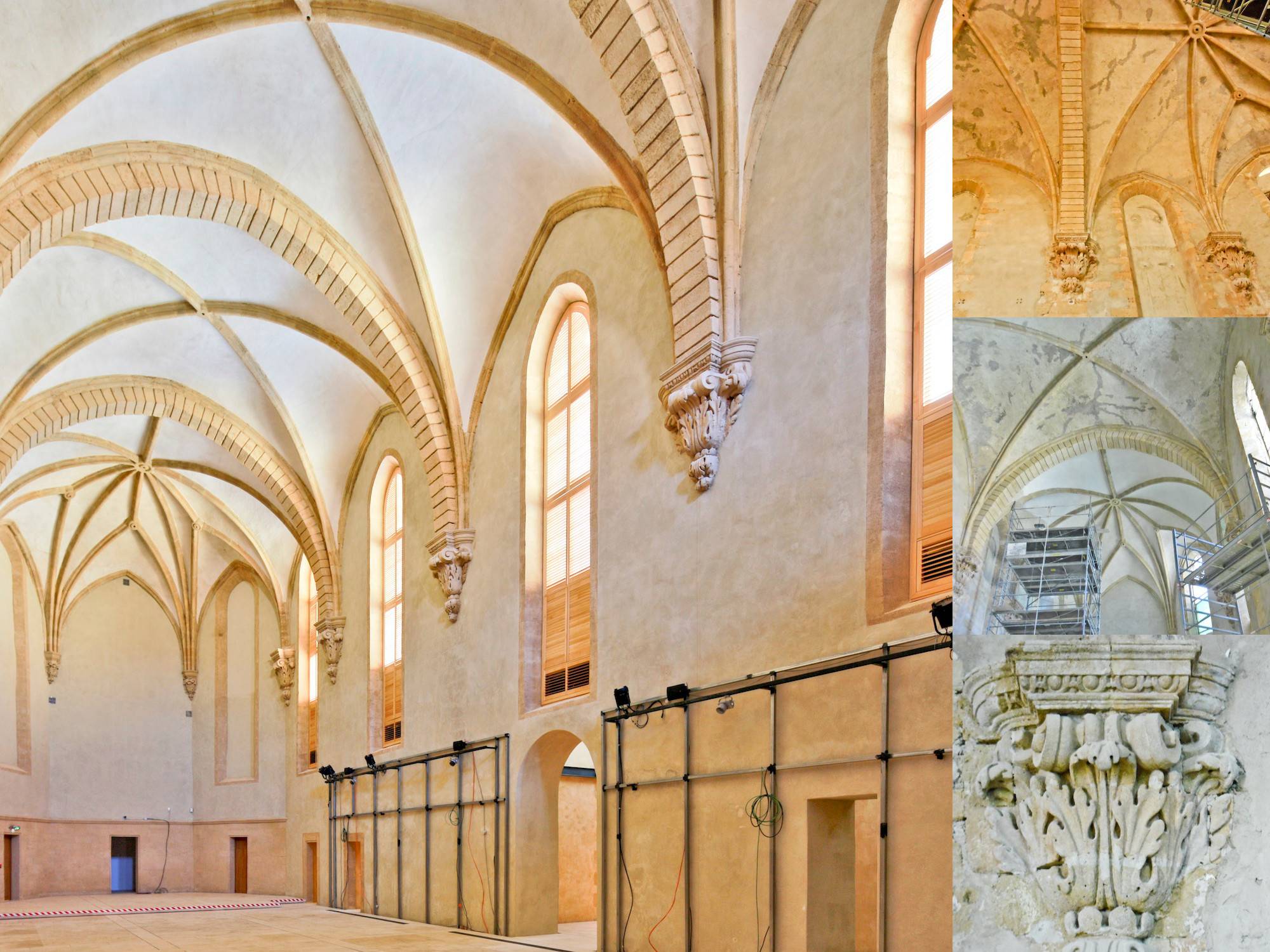 Réhabilitation de la Chapelle des Pénitents Blancs des Carmes à Aix-en-Provence (13100) - Intérieurs et modénatures en pierre de taille - Architectes : M. Jean-Paul BERNARD & M. Jérôme DURAND - ABF : M. Daniel RENNOU et M. Robert JOURDAN