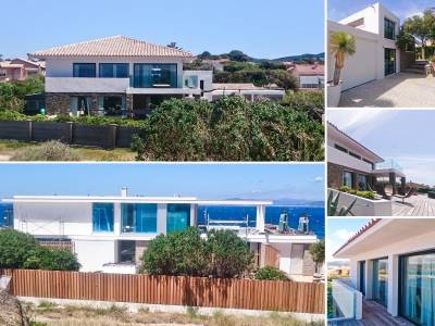 2 villas contemporaines au Brusc, à Six-Fours-les-Plages : Marmorino blanc lissé