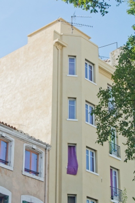 Ravalement de façades à l'enduit chaux Marmorino et lait de chaux Punto Calce du 25 bd Dugommier 13001 Marseille