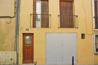 Ravalement de façades enduit chaux Marmorino d'une maison de ville à Aix-en-Provence